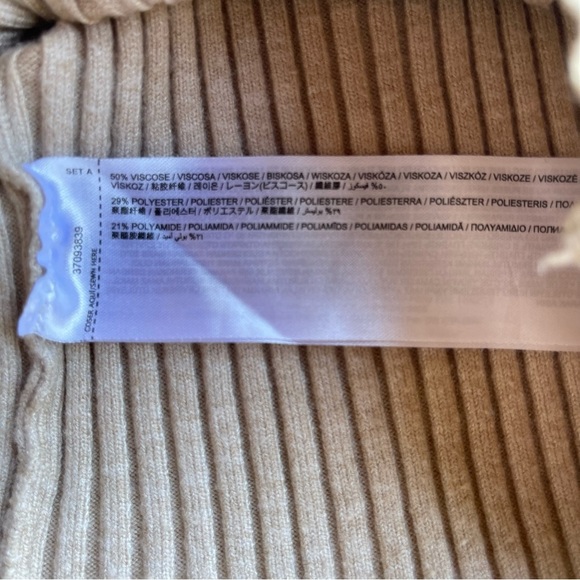 MANGO Cream Ribbed Knit Turtleneck Sweater Dress US 4 - Picture 5 of 5